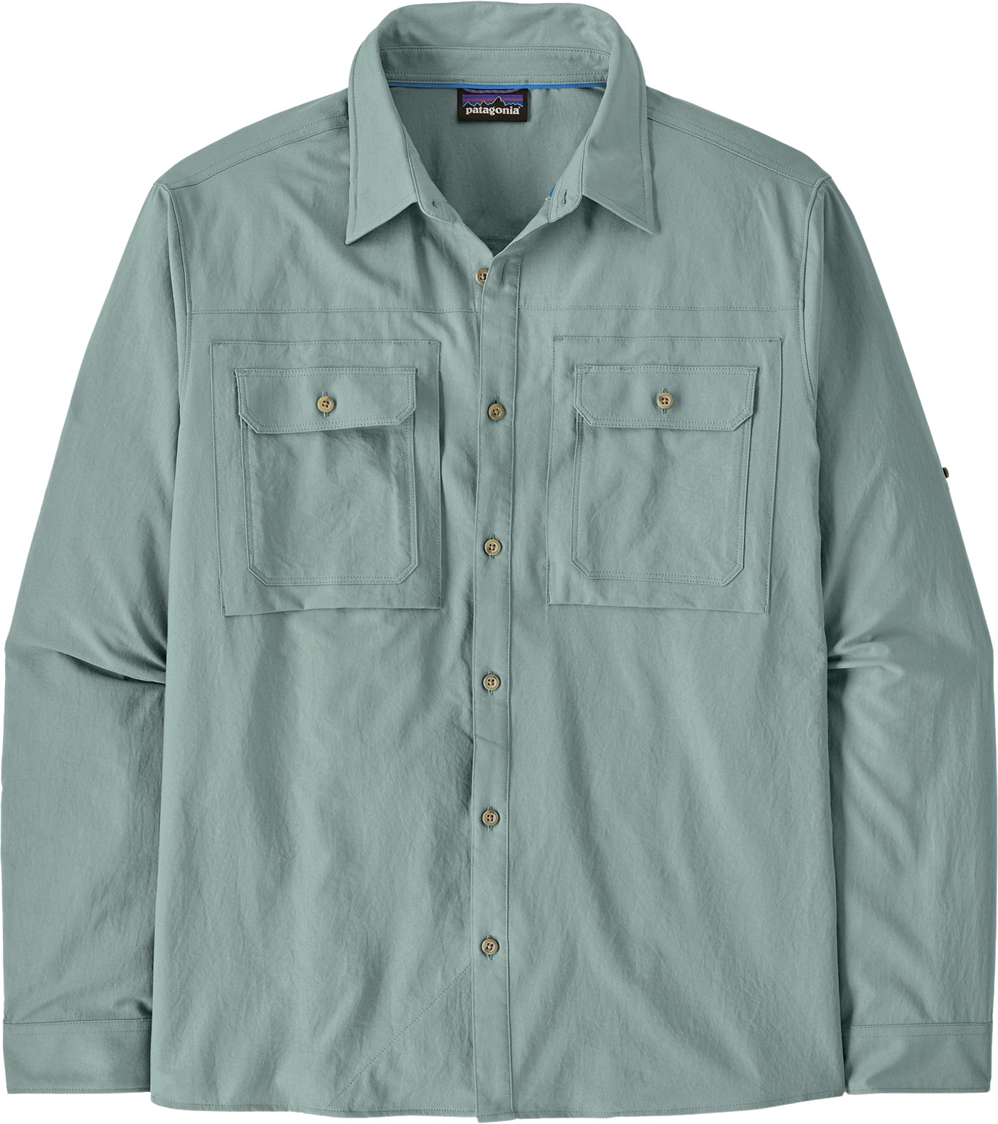 Chemise à manches longues avec des rayures verticales et une poche sur Chemise à manches longues avec des rayures verticales et une poche sur